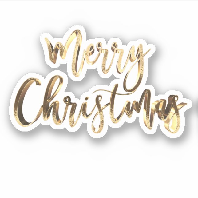 Elegant Gold Look Script Festive Merry Christmas (Front)