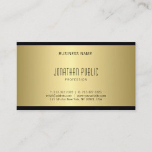 Elegant Gold Look Sleek Modern Creative Plain Luxe Business Card