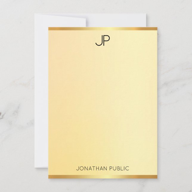 Elegant Gold Look Template Modern Monogram Simple (Front)