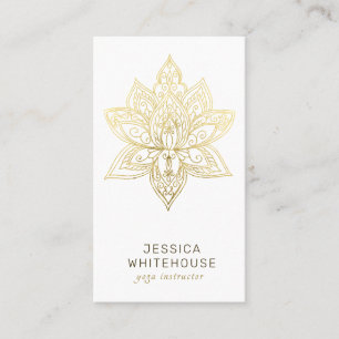 Elegant Gold Lotus Flower  Business Card