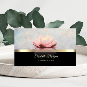 Elegant Gold, Lotus Flower Holographic Opal Business Card