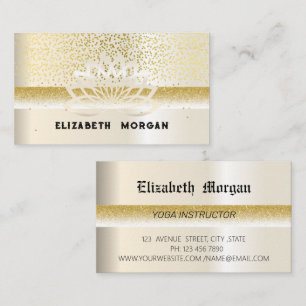 Elegant gold   lotus flower yoga, business card