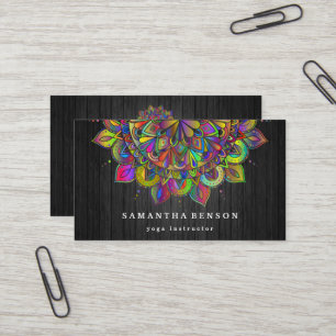 Elegant Gold Lotus Logo Yoga Meditation Wellness B Business Card