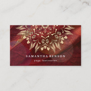 Elegant Gold Lotus Logo Yoga Meditation Wellness Business Card