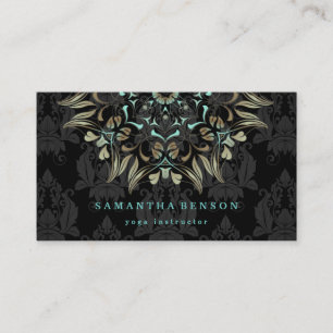 Elegant Gold Lotus Logo Yoga Meditation Wellness Business Card