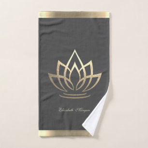 Elegant Gold Lotus, Yoga Bath Towel Set