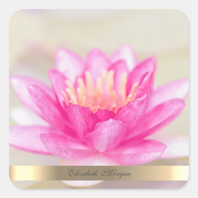 Elegant Gold,Lotus, Yoga   Square Sticker (Front)