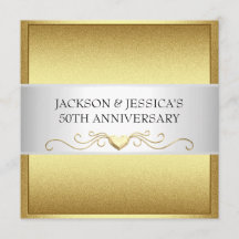 Elegant Gold Love Hearts 50th Anniversary Party