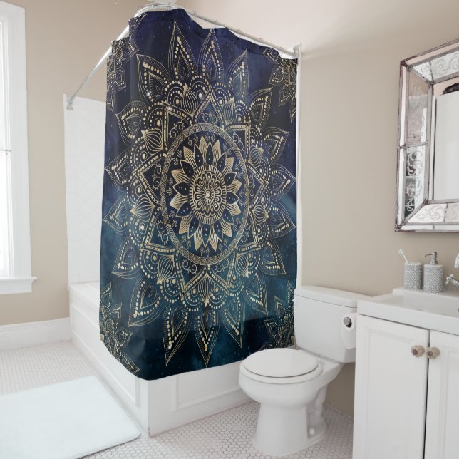 Elegant Gold Mandala Blue Galaxy (In Situ)