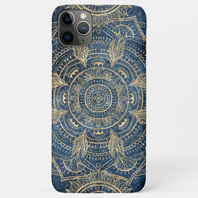 Elegant Gold Mandala Blue Whimsy Design Case-Mate iPhone Case (Back)