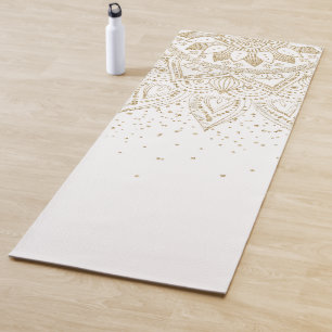 Elegant Gold Mandala Confetti Design Yoga Mat