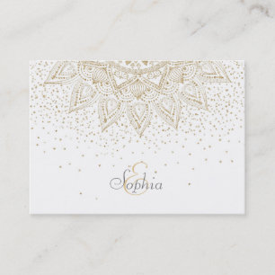 Elegant Gold Mandala Dots Design Business Card