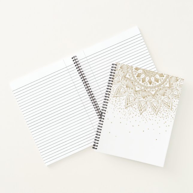 Elegant Gold Mandala Dots Design Notebook (Inside)