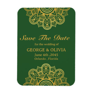 Elegant Gold Mandala Indian Wedding Save The Date Magnet