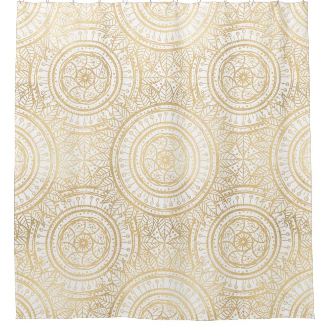 Elegant Gold Mandala Sunflower White Pattern (Front)
