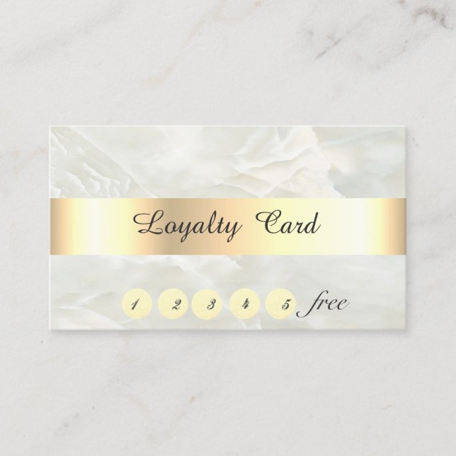 Elegant ,Gold,Marble, Confetti  Loyalty Card (Front)