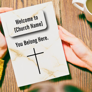 Elegant Gold Marble Effect Church Bulletin Flyer