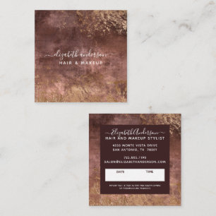 Elegant Gold Marble Modern Chic Salon Appointment Square Business Card