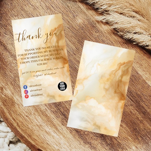 Elegant Gold Marble Professional Thank You Card (Creator Uploaded)