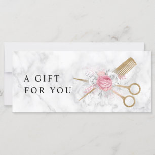 Elegant gold marble scissors & comb hairstylist