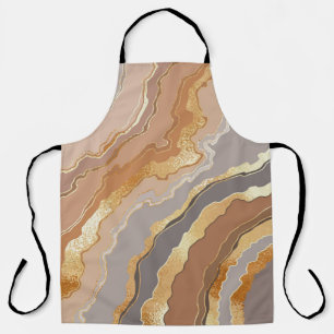 Elegant Gold Marble: Stylized Background. Apron