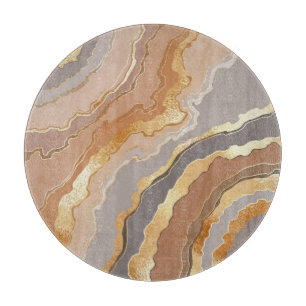 Elegant Gold Marble: Stylized Background. Cutting Board