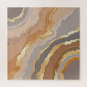 Elegant Gold Marble: Stylized Background. Jigsaw Puzzle