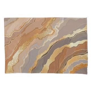 Elegant Gold Marble: Stylized Background. Pillowcase