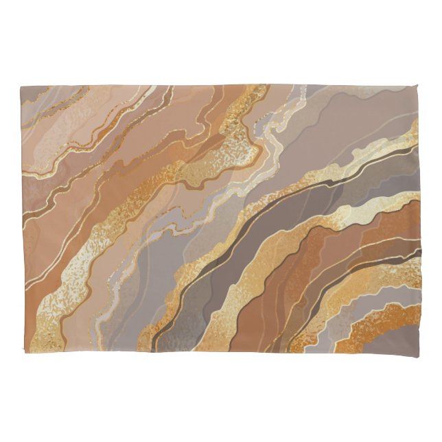 Elegant Gold Marble: Stylized Background. Pillowcase (Front)
