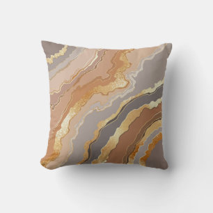 Elegant Gold Marble: Stylized Background. Throw Pillow