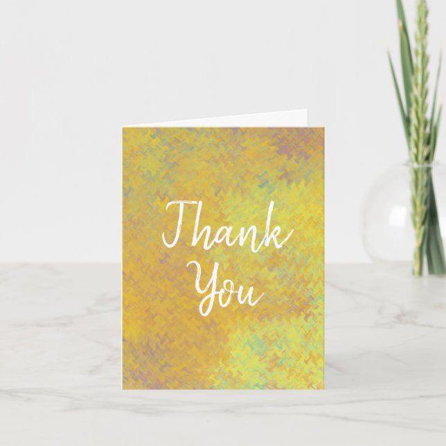 Elegant Gold Marbling Thank You Card (Front)