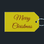 Elegant Gold & Maroon Gift Tags<br><div class="desc">This elegant gift tag is here to help you with your gift-giving efforts.  You don't like the colours?  No problem.  You can change the background,  the message,  and how the letters appear.  Merry Christmas. By Sharon Lee Hudson.</div>