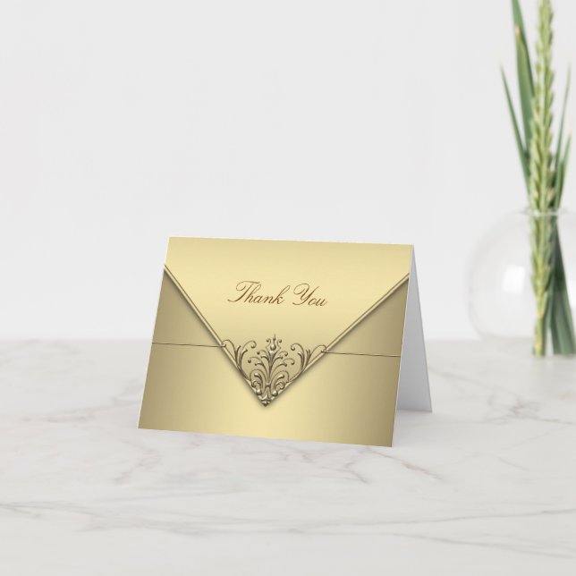 Elegant Gold Merci Cartes (Devant)