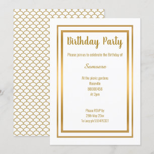 ELEGANT GOLD MERMAID INSPIRED ALL OCCASION INVITATION