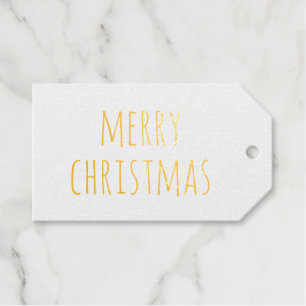Elegant Gold Merry Christmas   Minimalist Holiday Gift Tags