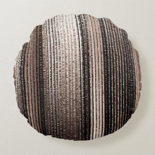 Elegant Gold Metal: 3D Luxurious Render Round Pillow