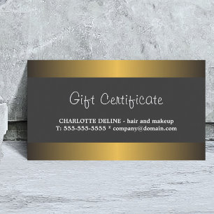 Elegant Gold Metal White Beauty Gift Certificate