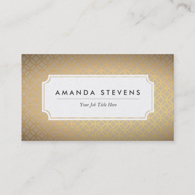 Elegant Gold Metallic Business Cards (Front)