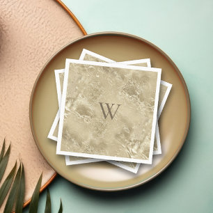 Elegant Gold Metallic Pattern with Monogram Napkin