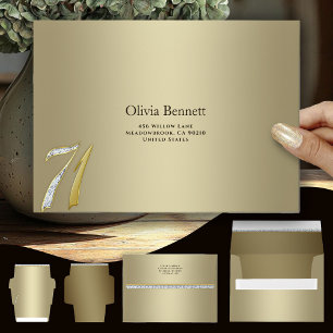 Elegant Gold Milestone 71 Anniversary Birthday Envelope