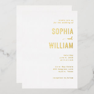 Elegant Gold Minimalist Wedding Invitation