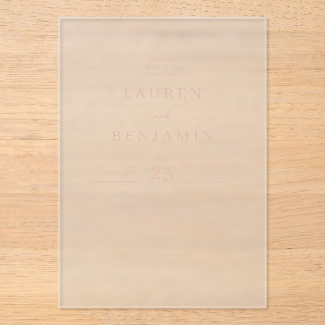 Elegant Gold Minimalist Wedding Invitation (Front)