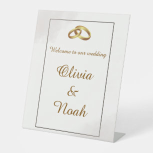 Elegant Gold Minimalist Wedding Welcome Sign
