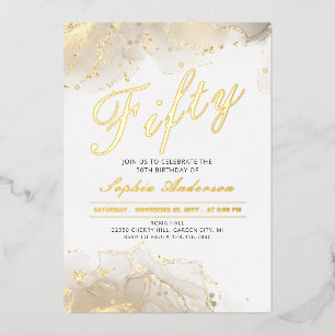 Elegant Gold Modern 50th Birthday