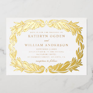 Elegant gold modern floral botanical wedding