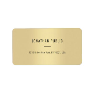 Elegant Gold Modern Minimalist Template Address Label