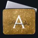Elegant Gold Modern Sparkle Monogram Laptop Sleeve<br><div class="desc">Elegant Gold Faux Glimmer and Sparkle Elegant Monogram Case. This case can be customized to include your initial and first name.</div>