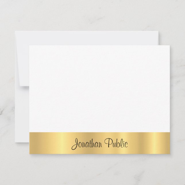 Elegant Gold Modern Template Hand Script Text Flat (Front)