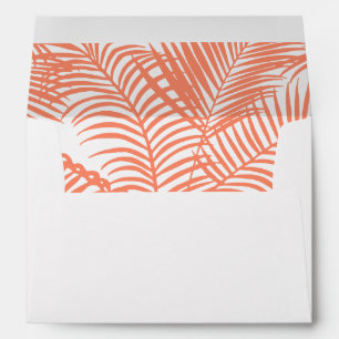 Elegant gold modern tropical coral palm tree envelopes