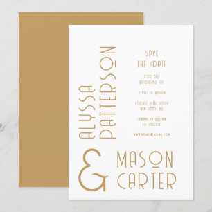 Elegant Gold Modern Wedding Save The Date